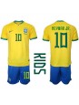 Brasilien Neymar Jr #10 Replika Hemmakläder Barn VM 2022 Kortärmad (+ byxor)